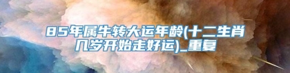 85年属牛转大运年龄(十二生肖几岁开始走好运)_重复