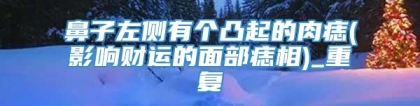 鼻子左侧有个凸起的肉痣(影响财运的面部痣相)_重复