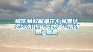 梅花易数和梅花心易有什么区别(梅花易数之移情别用)_重复