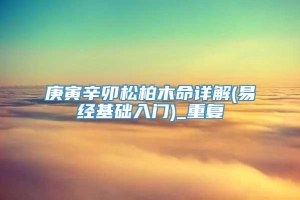 庚寅辛卯松柏木命详解(易经基础入门)_重复
