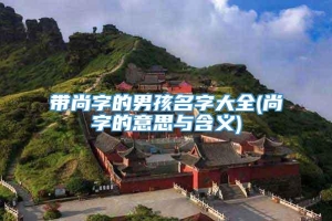 带尚字的男孩名字大全(尚字的意思与含义)