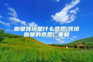 断壁残垣是什么意思(残垣断壁的意思)_重复